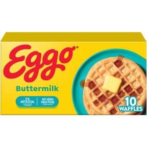 Eggo Buttermilk Waffles, Breakfast Food, 12.3 oz, 10 Count (Frozen) - Image 1