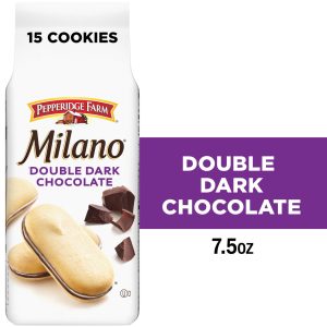 Pepperidge Farm Milano Double Dark Chocolate Cookies, 7.5 oz Bag (15 Cookies) - Image 1